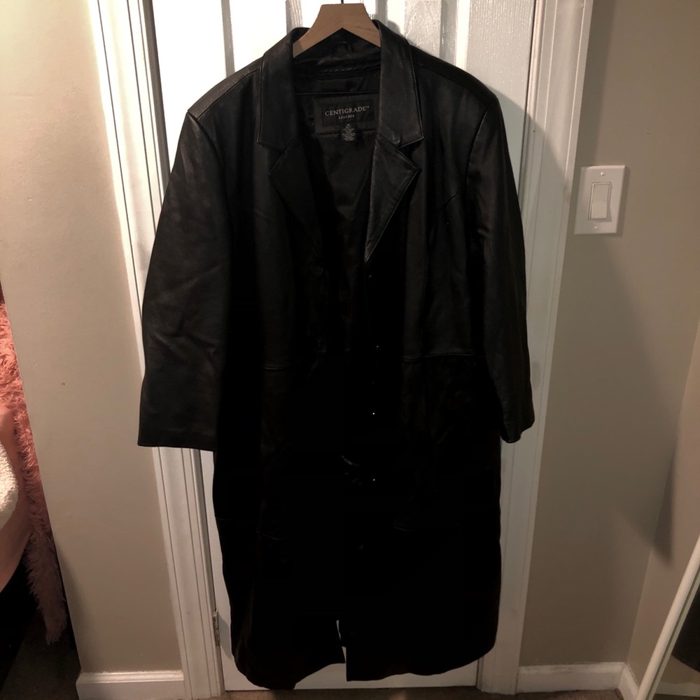 Genuine Leather Trench Coat